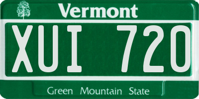 VT license plate XUI720