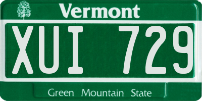 VT license plate XUI729