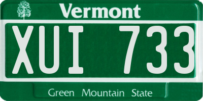 VT license plate XUI733