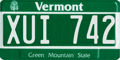 VT license plate XUI742