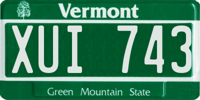 VT license plate XUI743