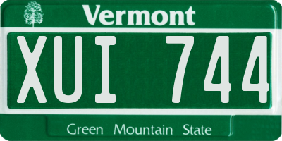 VT license plate XUI744