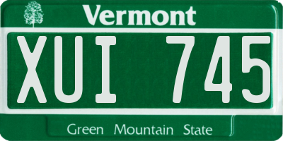 VT license plate XUI745