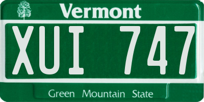 VT license plate XUI747