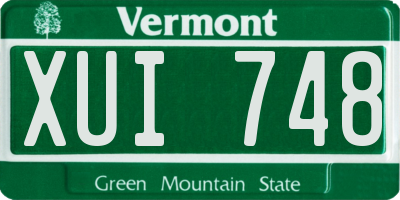 VT license plate XUI748