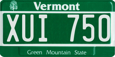 VT license plate XUI750
