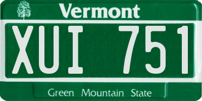 VT license plate XUI751