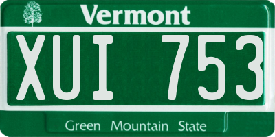 VT license plate XUI753