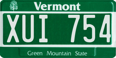 VT license plate XUI754