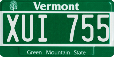 VT license plate XUI755