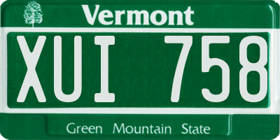 VT license plate XUI758