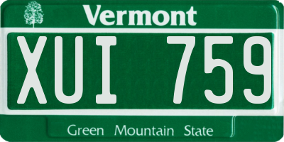 VT license plate XUI759