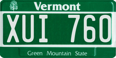 VT license plate XUI760