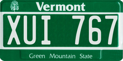 VT license plate XUI767