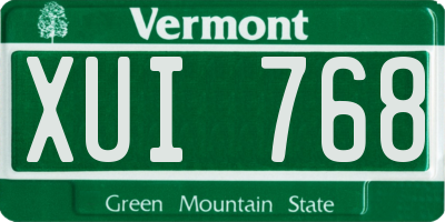 VT license plate XUI768