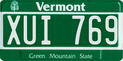VT license plate XUI769