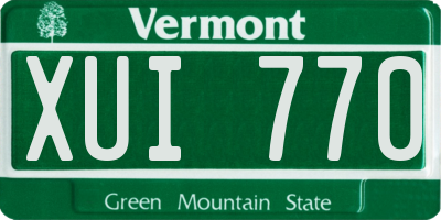 VT license plate XUI770