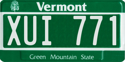 VT license plate XUI771