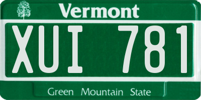 VT license plate XUI781