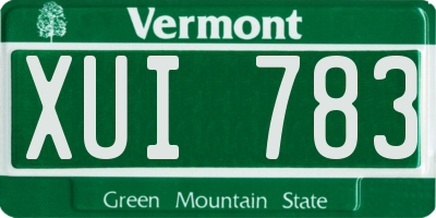 VT license plate XUI783