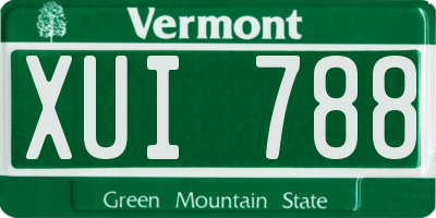 VT license plate XUI788