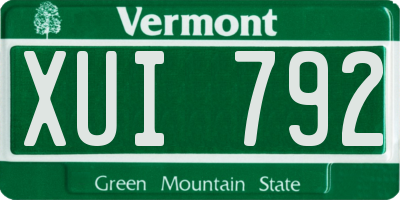 VT license plate XUI792
