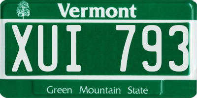 VT license plate XUI793