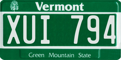 VT license plate XUI794