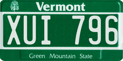 VT license plate XUI796