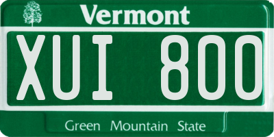 VT license plate XUI800