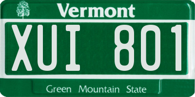 VT license plate XUI801