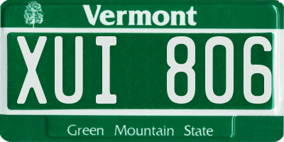 VT license plate XUI806
