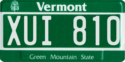 VT license plate XUI810