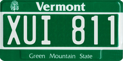 VT license plate XUI811