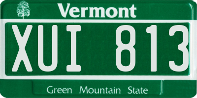 VT license plate XUI813
