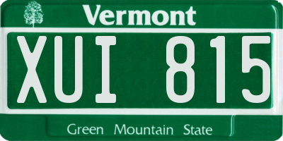VT license plate XUI815