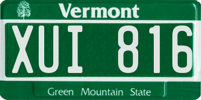 VT license plate XUI816