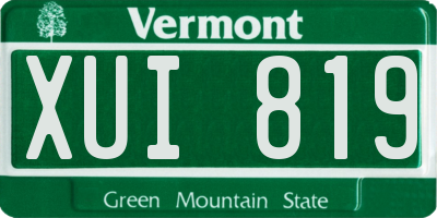 VT license plate XUI819