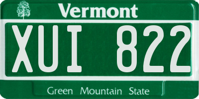 VT license plate XUI822