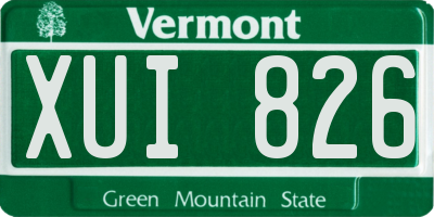 VT license plate XUI826