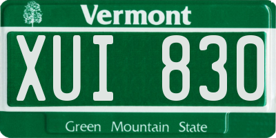 VT license plate XUI830