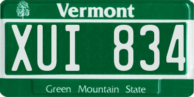 VT license plate XUI834