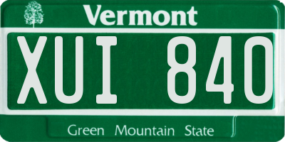 VT license plate XUI840
