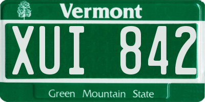 VT license plate XUI842