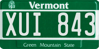 VT license plate XUI843