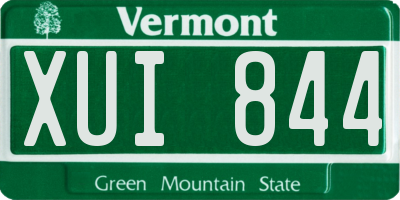 VT license plate XUI844
