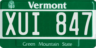VT license plate XUI847