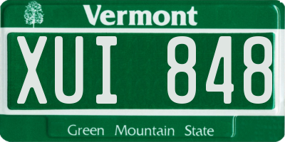 VT license plate XUI848