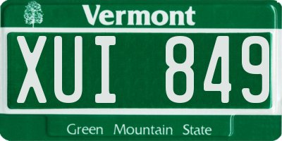 VT license plate XUI849