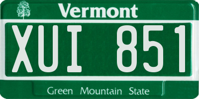 VT license plate XUI851